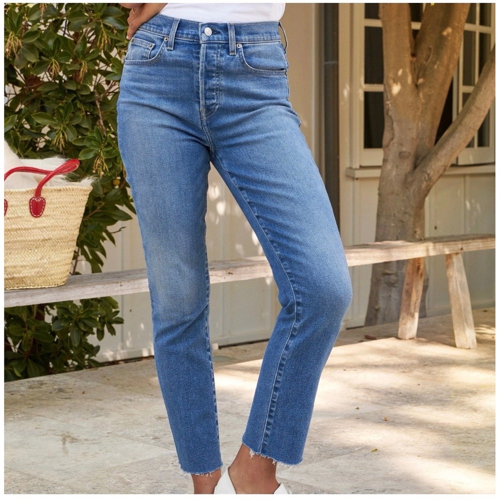 Frank & Eileen Cork Jeans 25 High Rise Straight Raw Hem Premium Classic Timeless
